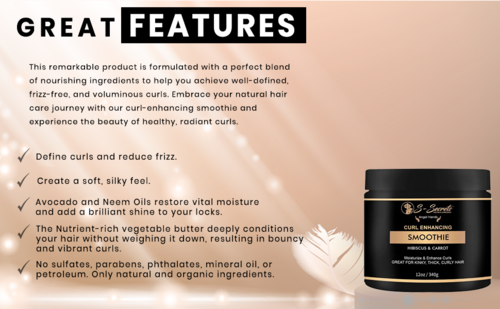 Curl Enhancing Smoothie Cream For Thick, Curly, Coily Hair Sulfate and